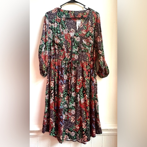 torrid Dresses & Skirts - RET. 69.50! Torrid NWT front zip fall floral casual dress M/L brand new